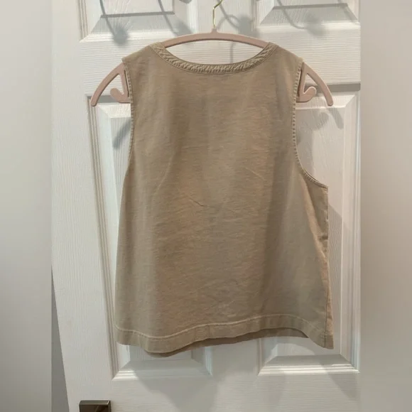 Lilla P Hook & Eye Sleeveless Women's Top in Pebble size Medium - Picture 6 of 8